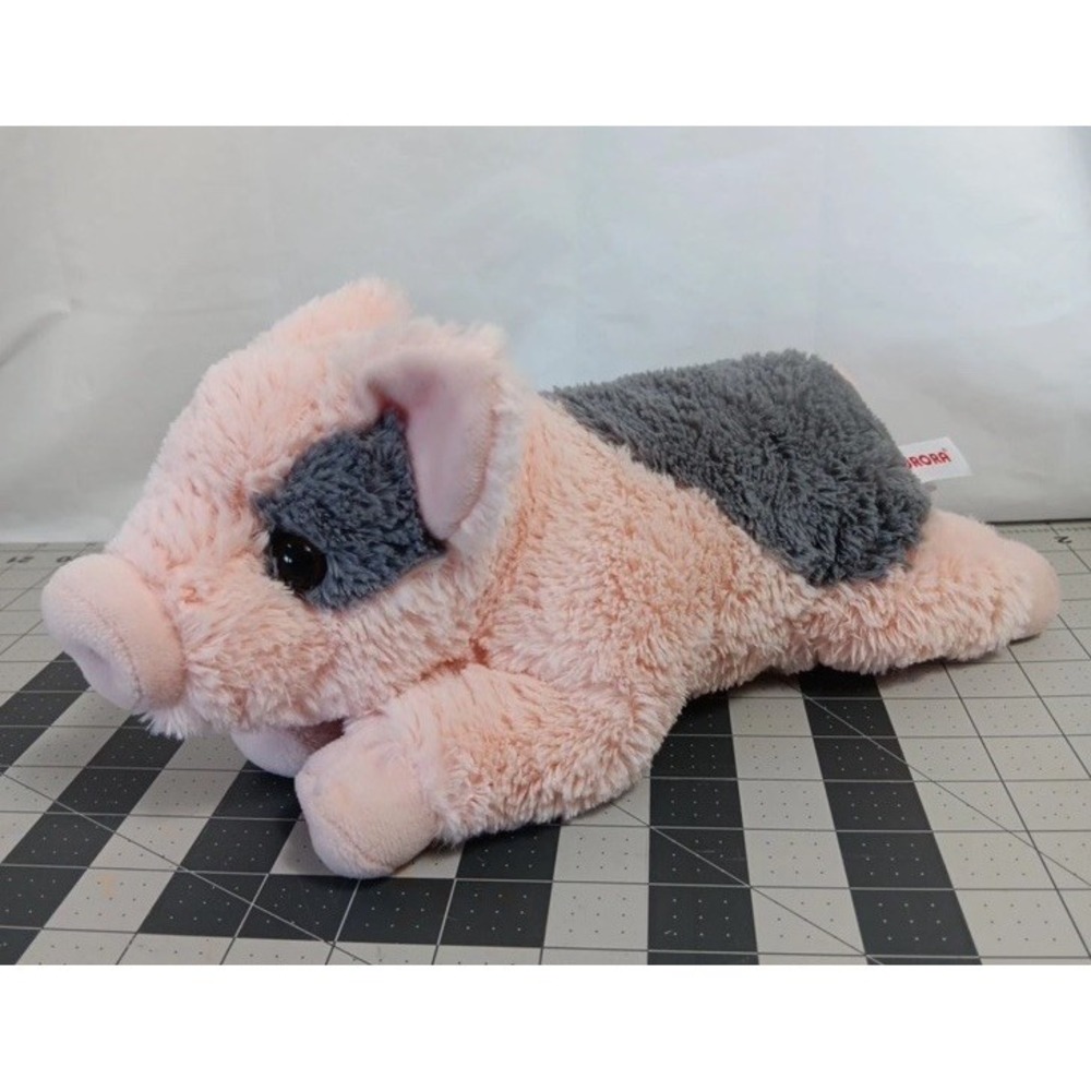 Aurora Flopsie Tidbit Mini Pig Piglet Plush Soft‎ Pink and Grey Stuffed Stuffed